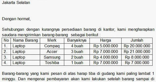 Detail Contoh Surat Pesanan Jasa Nomer 33