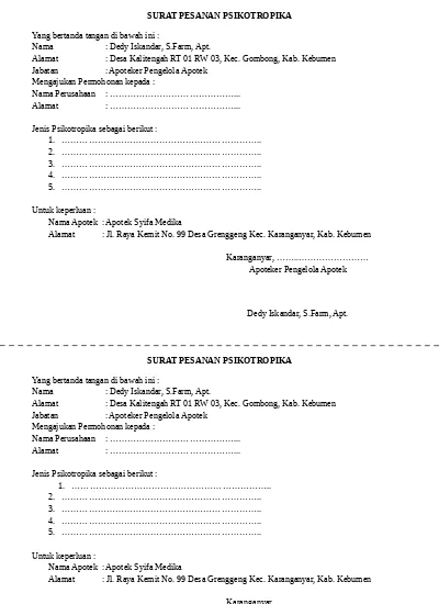 Detail Contoh Surat Pesanan Obat Nomer 11