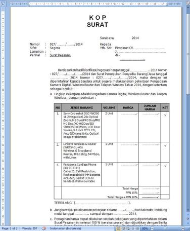 Detail Contoh Surat Pesanan Pengadaan Barang Nomer 31