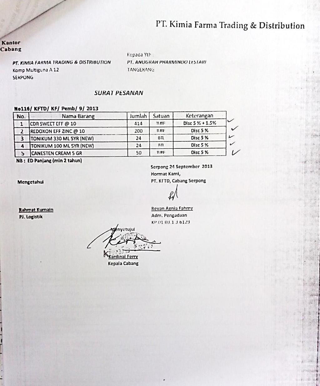 Detail Contoh Surat Pesanan Prekursor Nomer 40