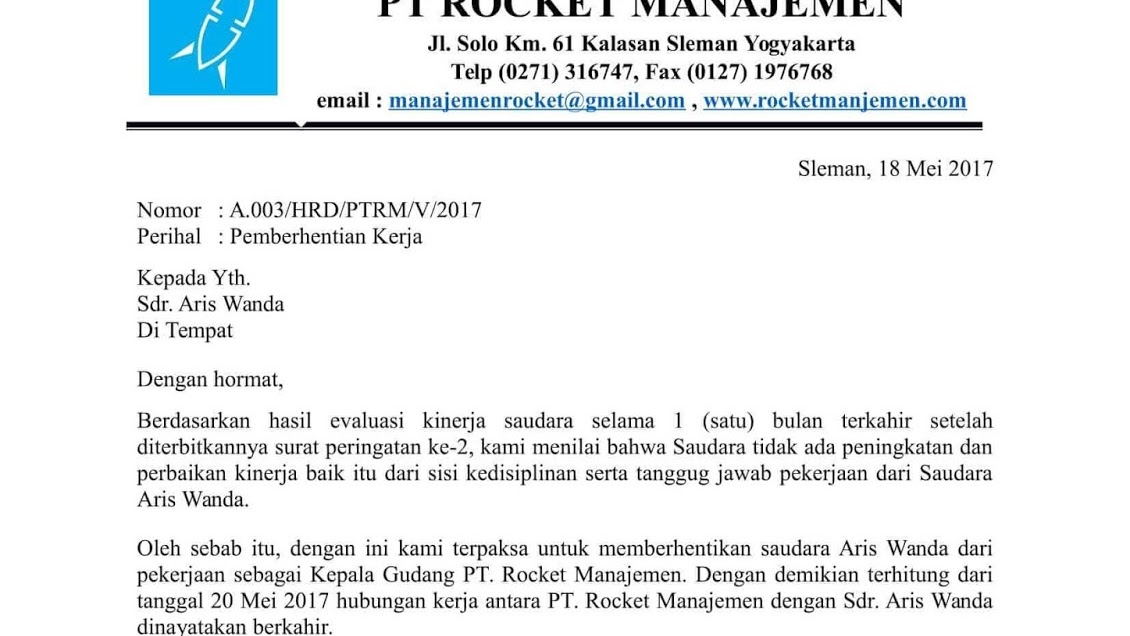 Detail Contoh Surat Phk Karena Covid Nomer 23