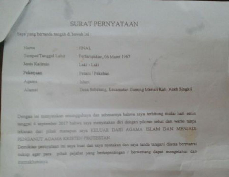 Detail Contoh Surat Pindah Agama Nomer 6