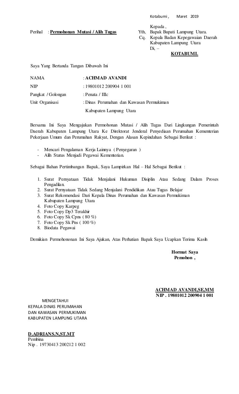 Detail Contoh Surat Pindah Jabatan Nomer 22