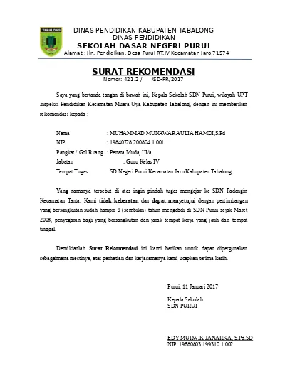 Detail Contoh Surat Pindah Jabatan Nomer 49