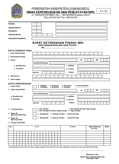 Detail Contoh Surat Pindah Penduduk Antar Kabupaten Nomer 48