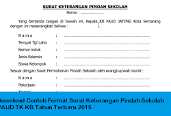 Detail Contoh Surat Pindah Sekolah Tk Nomer 22