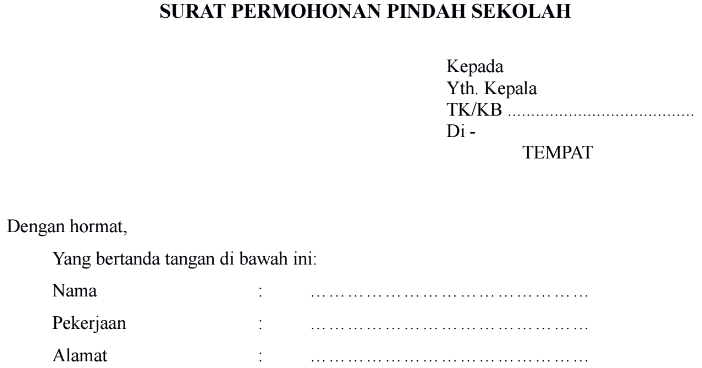 Detail Contoh Surat Pindah Sekolah Tk Nomer 42