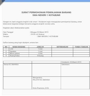 Detail Contoh Surat Pinjam Pakai Barang Inventaris Kantor Nomer 25