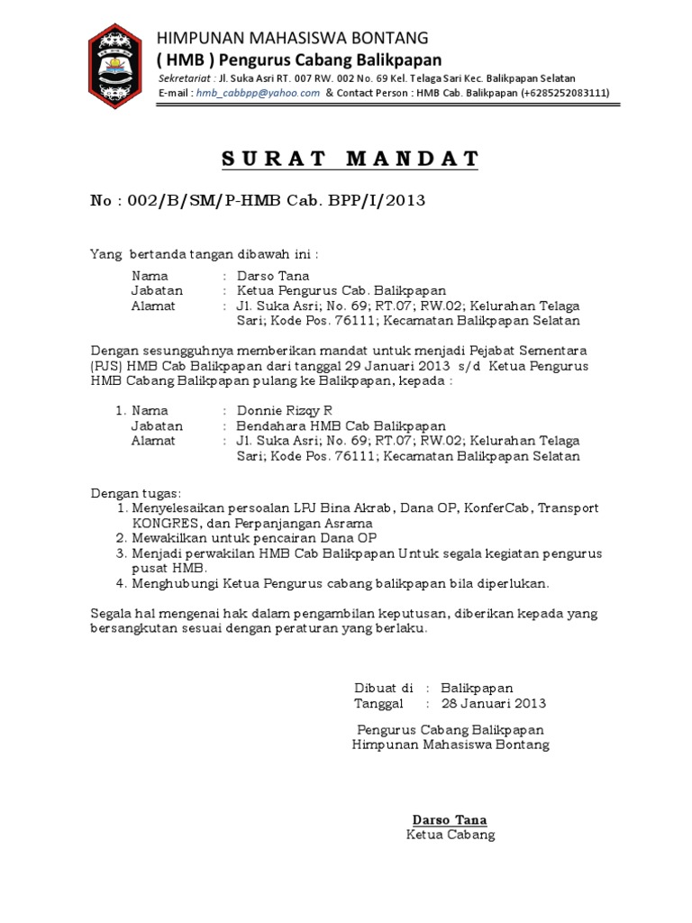 Surat Mandat Bpp - Riset