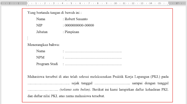 Detail Contoh Surat Pkl Nomer 40