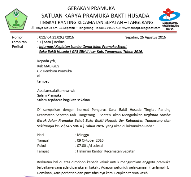 Detail Contoh Surat Pramuka Nomer 19