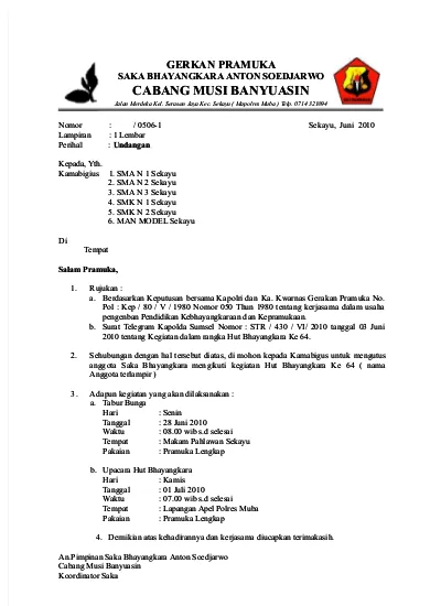 Detail Contoh Surat Pramuka Nomer 56