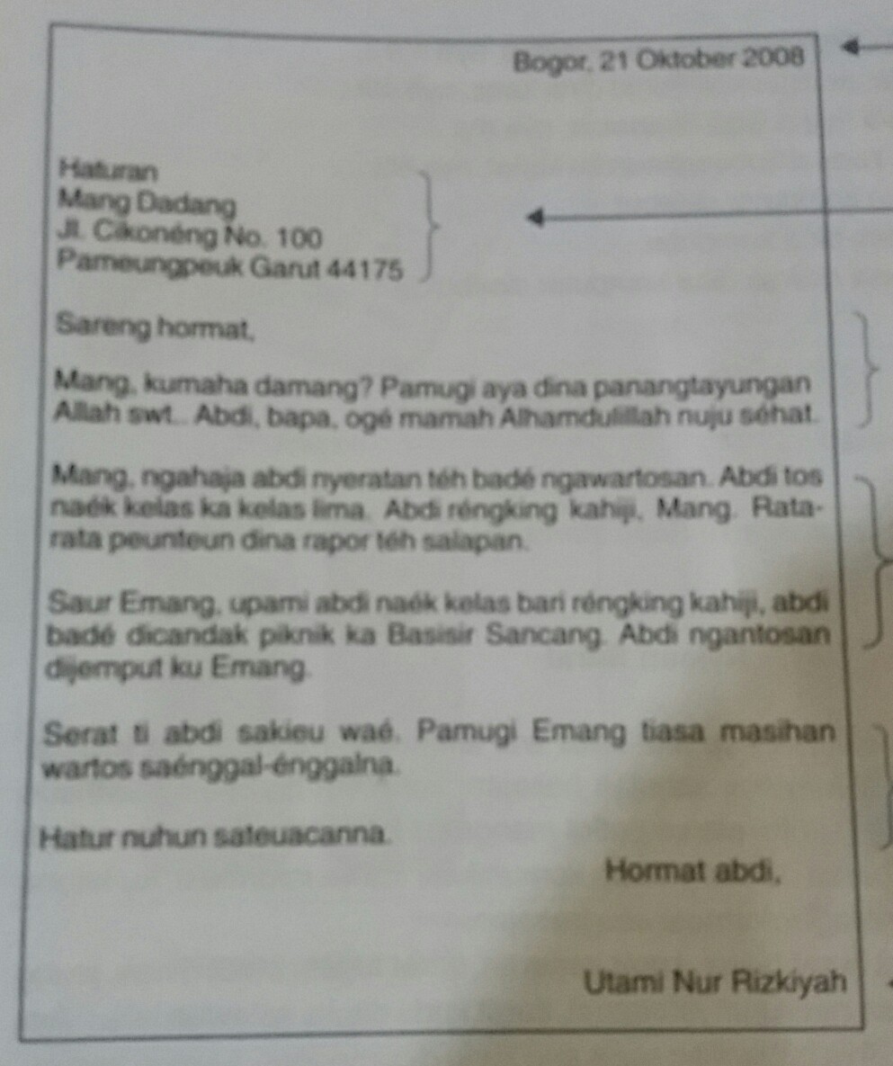 Detail Contoh Surat Pribadi B Sunda Nomer 17