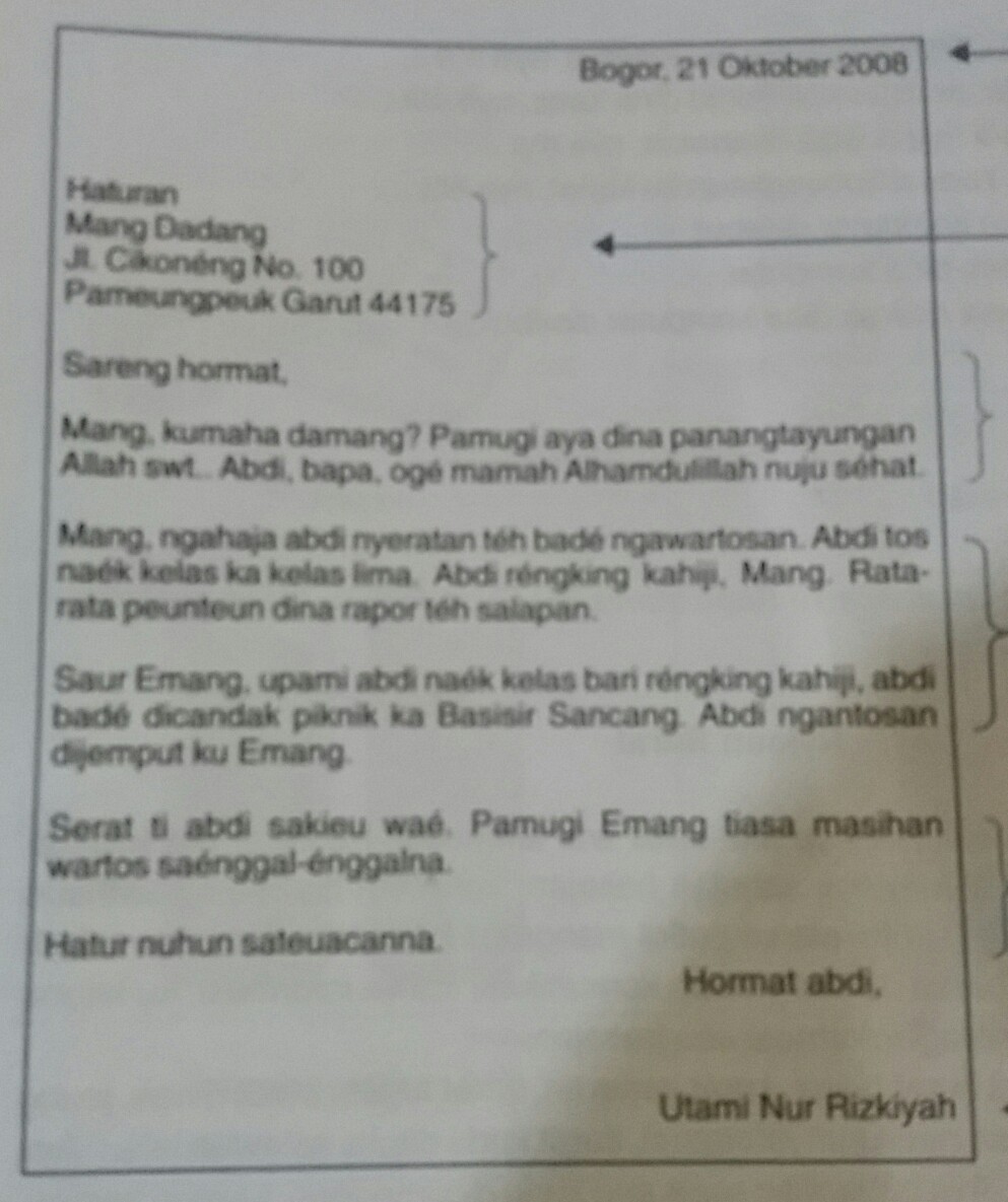 Detail Contoh Surat Pribadi Bahasa Sunda Untuk Orang Tua Nomer 15