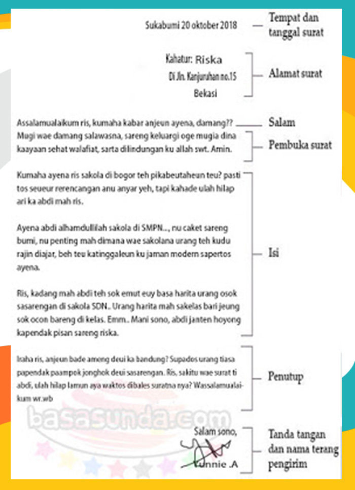 Detail Contoh Surat Pribadi Bahasa Sunda Untuk Teman Nomer 7