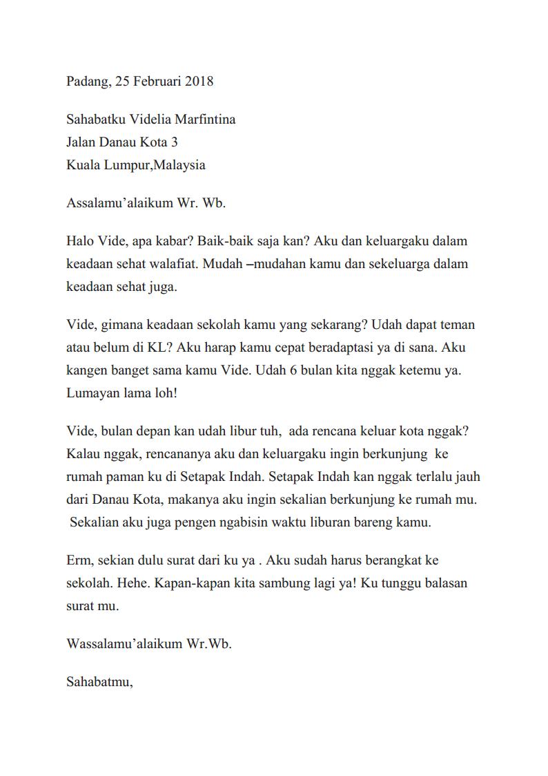 Detail Contoh Surat Pribadi Bersifat Kekeluargaan Nomer 7