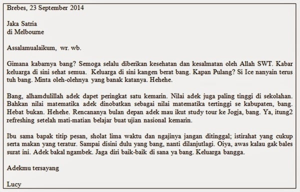 Detail Contoh Surat Pribadi Dalam Bahasa Indonesia Nomer 18