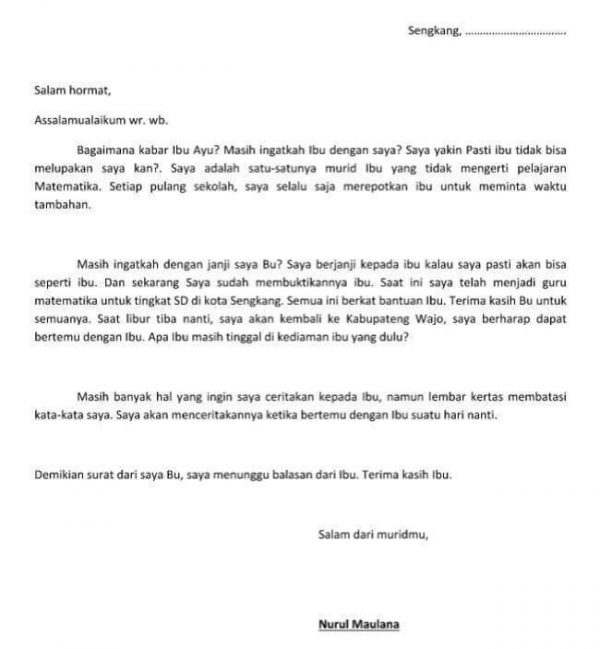 Detail Contoh Surat Pribadi Dalam Bahasa Indonesia Nomer 31