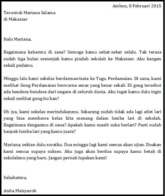 Detail Contoh Surat Pribadi Dalam Bahasa Indonesia Nomer 51