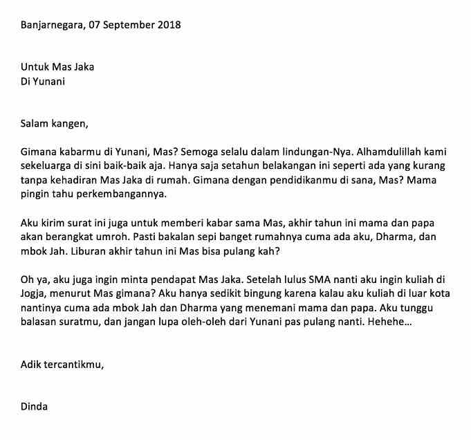 Detail Contoh Surat Pribadi Kekeluargaan Nomer 20