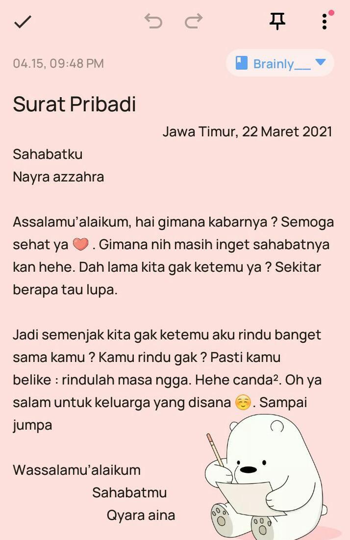 Detail Contoh Surat Pribadi Kepada Teman Nomer 26