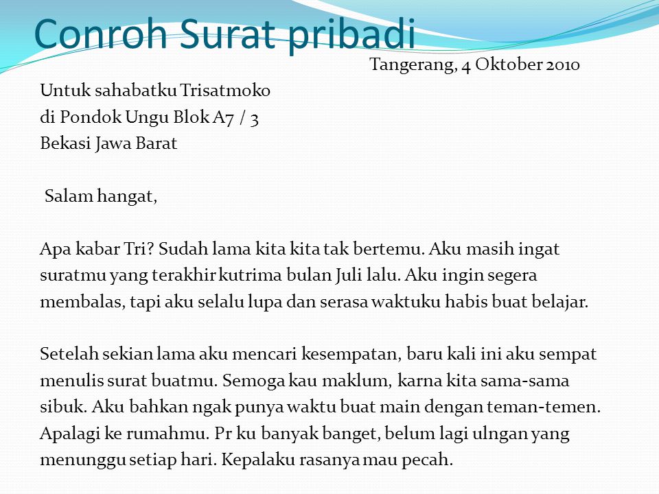 Detail Contoh Surat Pribadi Kepada Teman Nomer 47