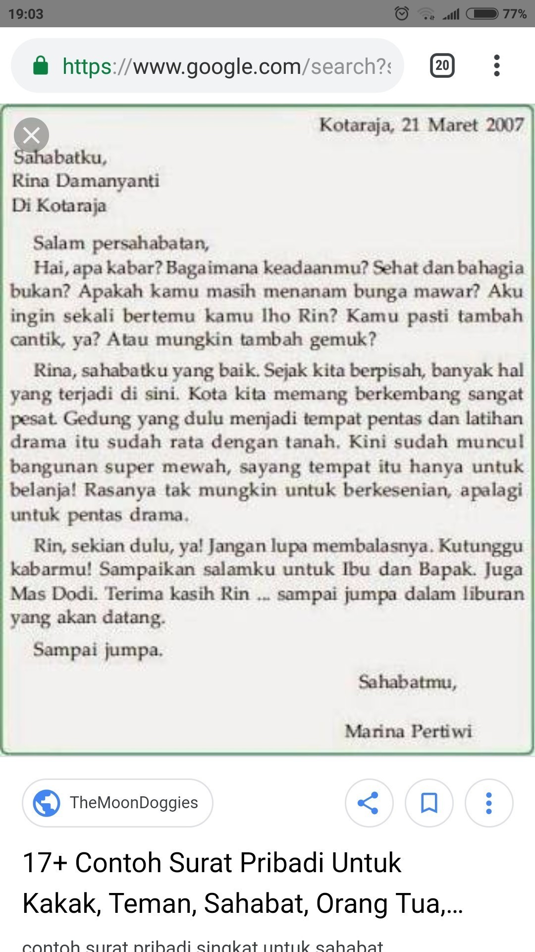 Detail Contoh Surat Pribadi Pendek Untuk Sahabat Nomer 52