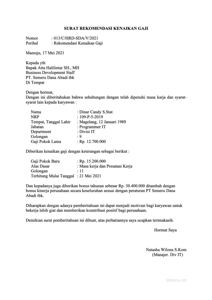 Detail Contoh Surat Promosi Jabatan Karyawan Nomer 16