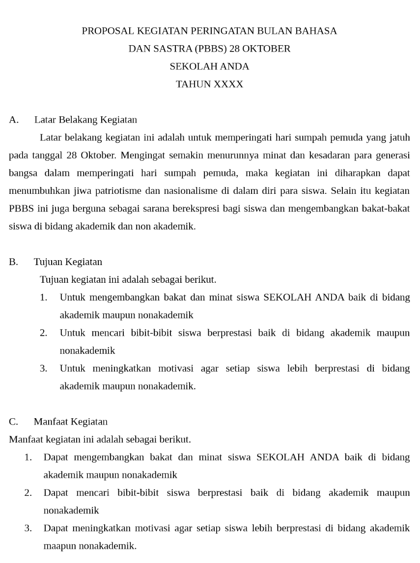 Detail Contoh Surat Proposal Kegiatan Sekolah Nomer 3