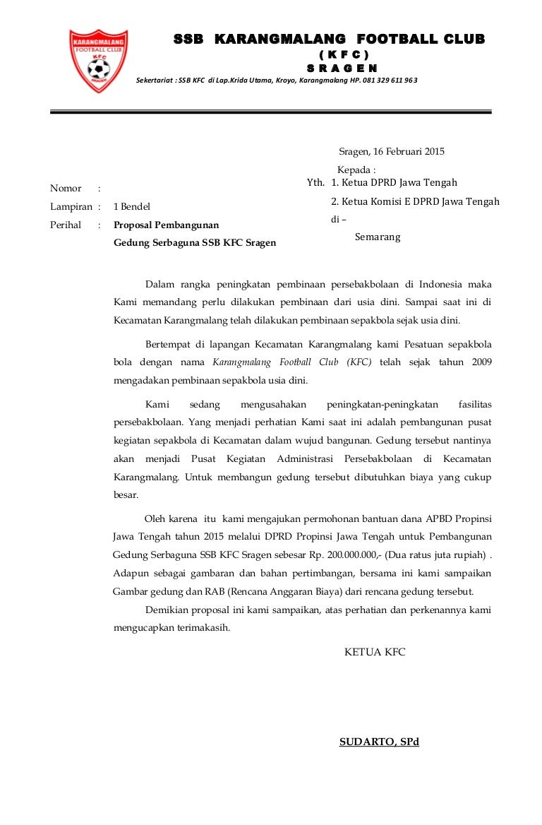 Detail Contoh Surat Proposal Pengajuan Nomer 16