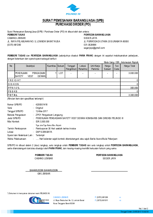 Detail Contoh Surat Purchase Order Nomer 22