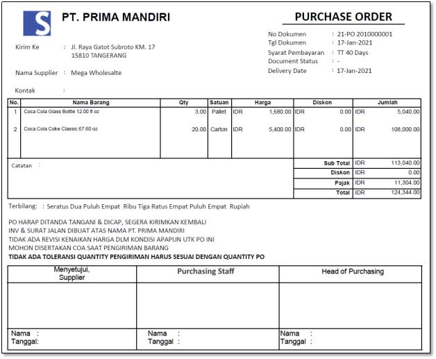 Detail Contoh Surat Purchase Order Dalam Bahasa Indonesia Nomer 19