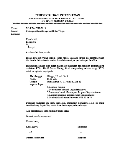 Detail Contoh Surat Rapat Nomer 57