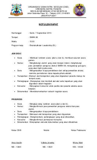 Detail Contoh Surat Rapat Osis Nomer 26