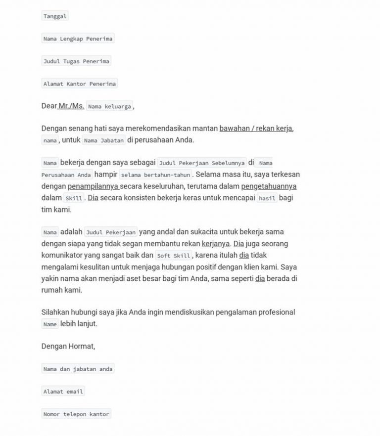 Detail Contoh Surat Recommendation Letter Untuk Beasiswa Nomer 29