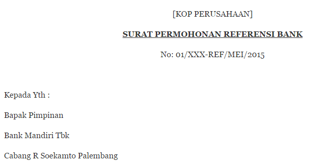 Detail Contoh Surat Referensi Bank Nomer 20