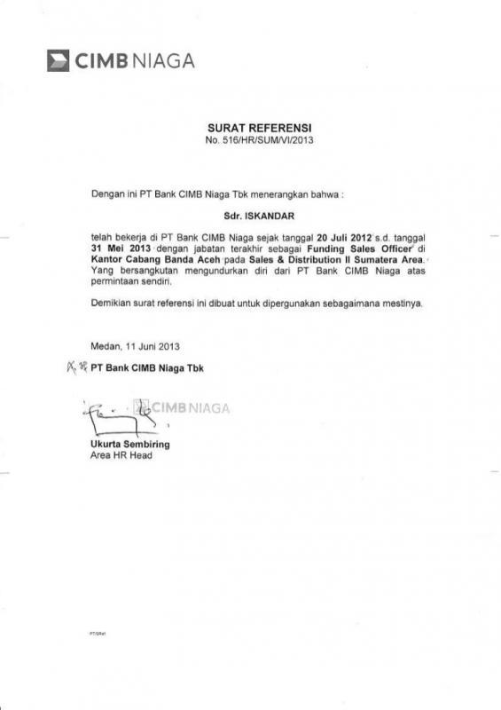 Detail Contoh Surat Referensi Bank Nomer 26