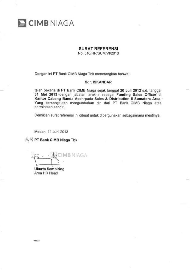 Detail Contoh Surat Referensi Bank Nomer 41