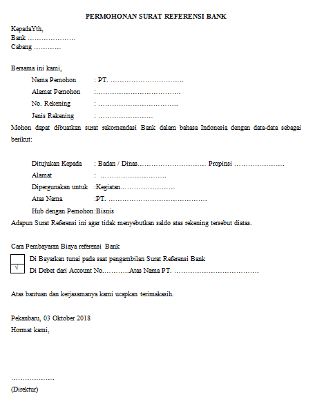 Detail Contoh Surat Referensi Bank Nomer 42