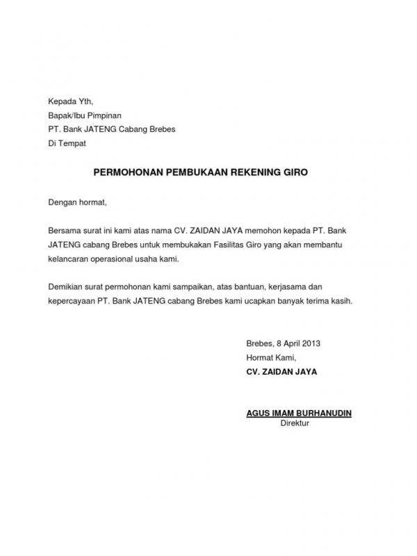 Detail Contoh Surat Referensi Bank Untuk Pembukaan Rekening Nomer 16