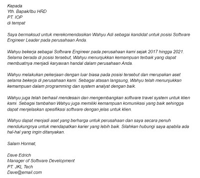 Detail Contoh Surat Referensi Kerja Dalam Bahasa Inggris Nomer 13