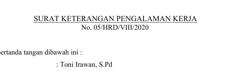 Detail Contoh Surat Referensi Kerja Doc Nomer 26