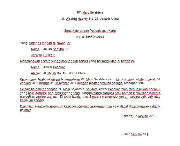 Detail Contoh Surat Referensi Kerja Doc Nomer 33