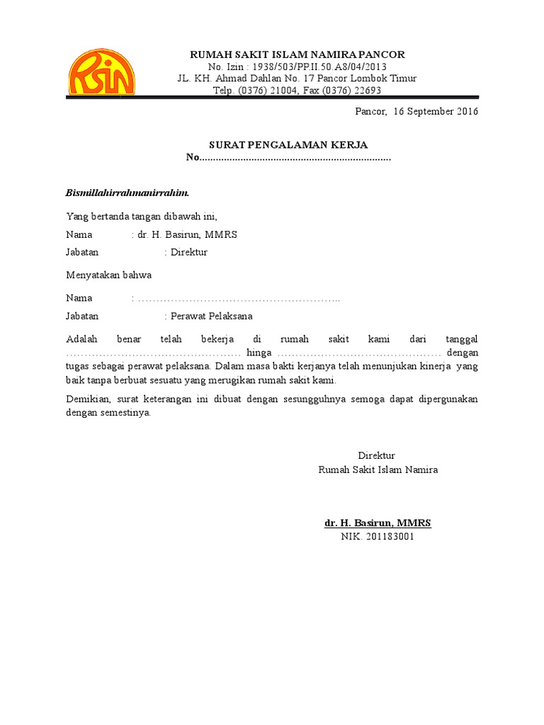 Detail Contoh Surat Referensi Kerja Doc Nomer 48