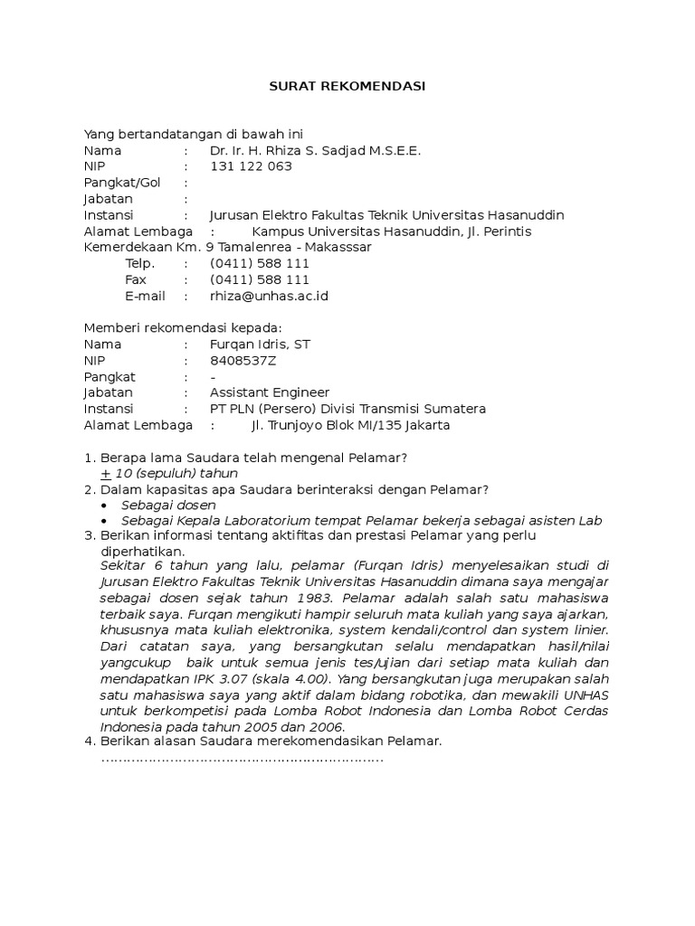 Detail Contoh Surat Rekomendasi Beasiswa Nomer 40