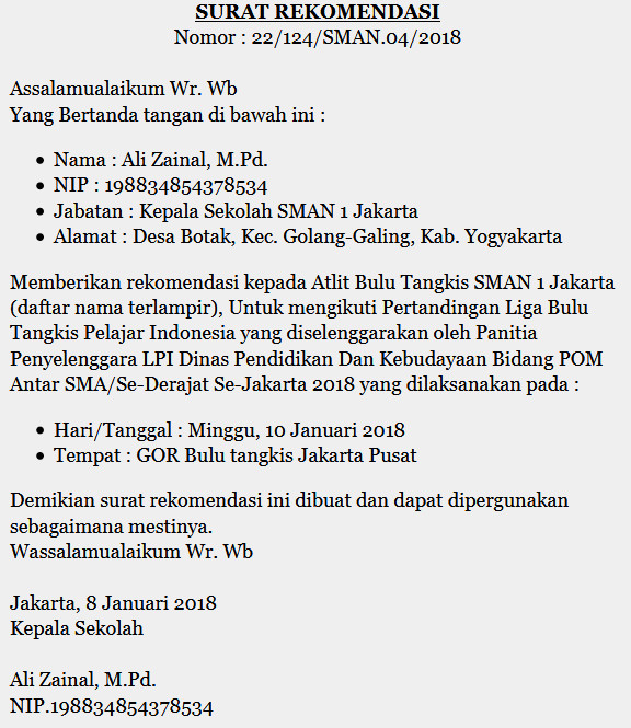 Detail Contoh Surat Rekomendasi Dari Kepala Desa Nomer 39