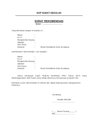 Detail Contoh Surat Rekomendasi Dari Kepala Sekolah Nomer 16