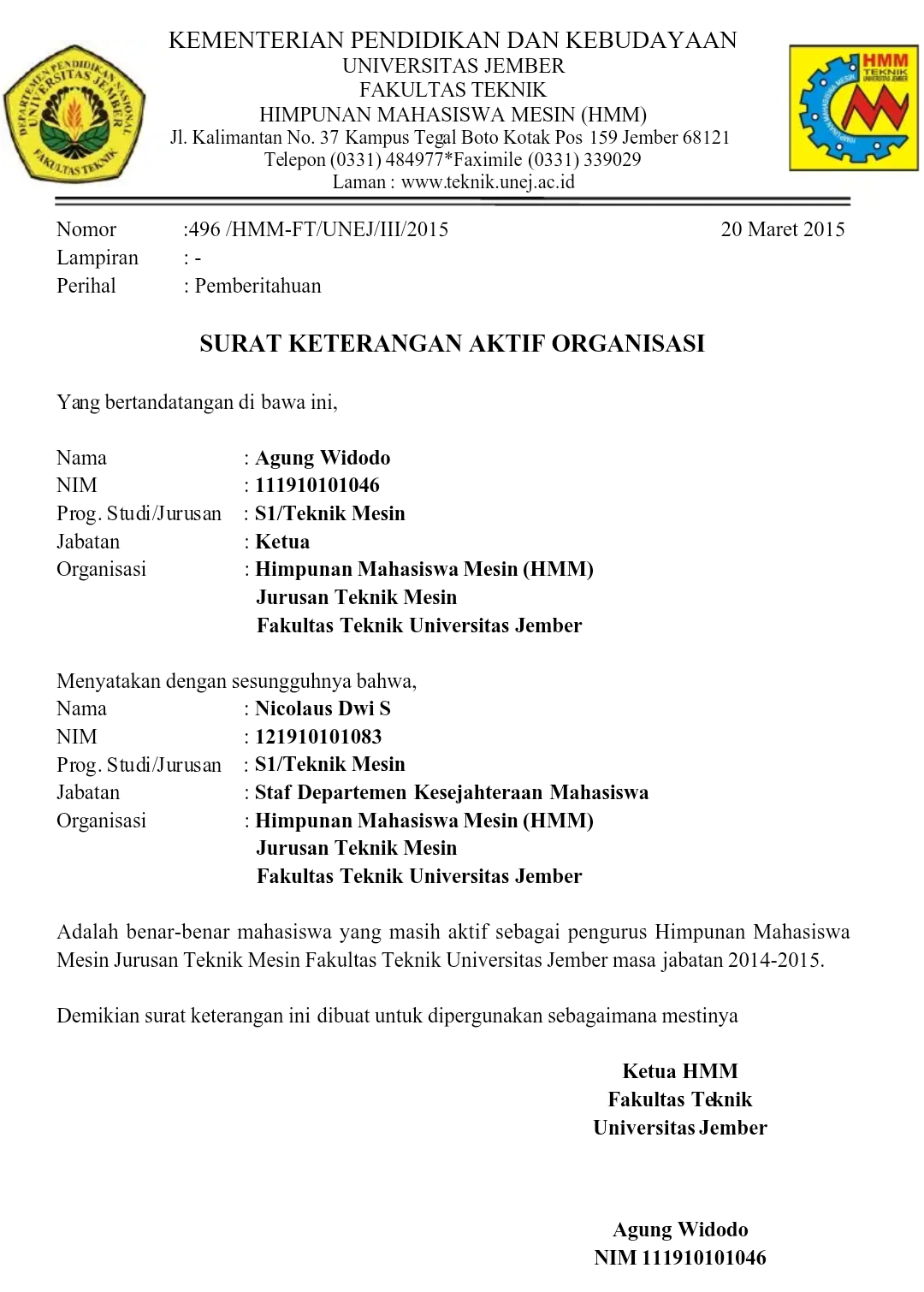 Detail Contoh Surat Rekomendasi Kegiatan Organisasi Nomer 35