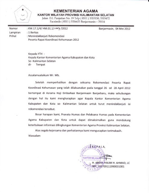 Detail Contoh Surat Rekomendasi Kemenag Nomer 2