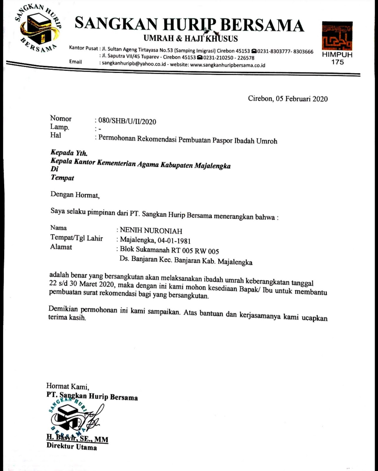 Detail Contoh Surat Rekomendasi Kemenag Nomer 14